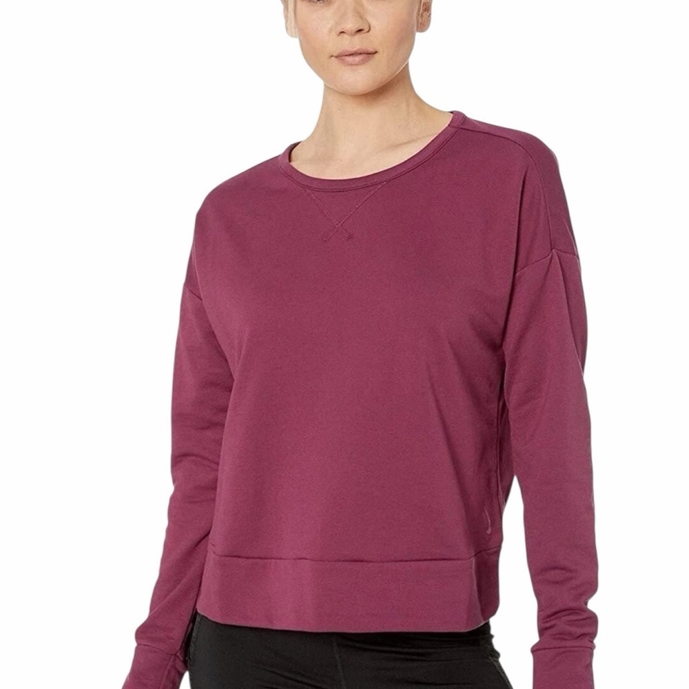 NIKE Dri-Fit  Wrap Cover Up Yoga Sweatshirt Women's Open Back Long Sleeve Sz L